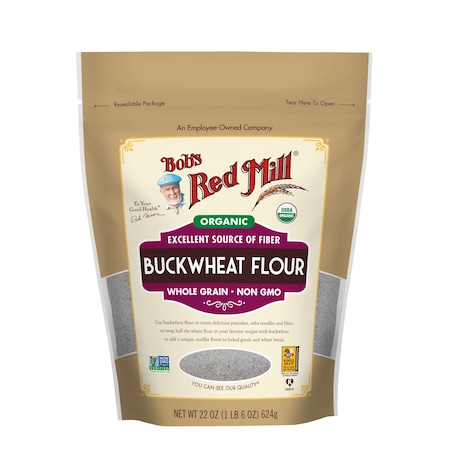 Bobs Red Mill Natural Foods Bob's Red Mill Organic Buckwheat Flour 22 oz. Resealable Pouches, PK4 1090S224